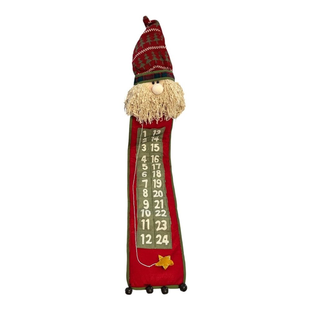 Vintage 2007 Santa Advent Calendar Wall Hanging – Fourstar Group – Bendable Knit